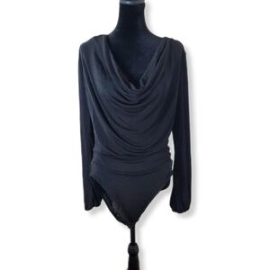 NWT Band of the Free Aggie Black Cowl Bodysuit Sz L